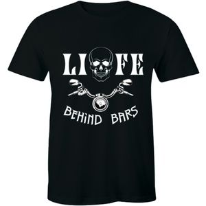 Motorcycle T Shirt Life Behind Bars Cool Biker Tee